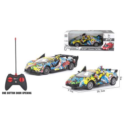 China Follow Me Factory Direct One-click Door Opening Sports Car Toys Children Rc Cars Remote Control Racing Car With Lights for sale