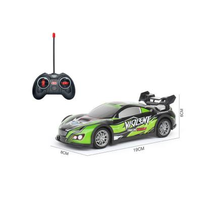 China Follow Me Supply 1:18 Speed ​​Size Small Rc Remote Control PVC Racing Car Toy With Led Lights And Fast Music for sale