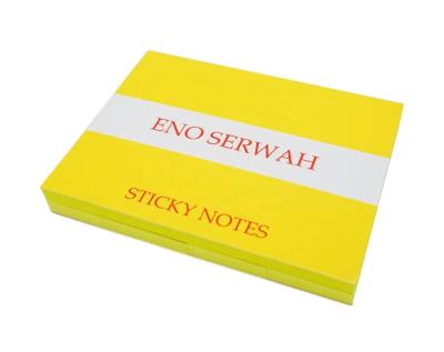 China Self-adhesive yellow sticky A7 notes with soft cover for sale