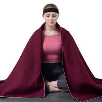 China Double-Sided Comfortable Universal Professional Room Mat Iyengar Cloth Rest Blankets Soft Yoga Wool Blanket for sale