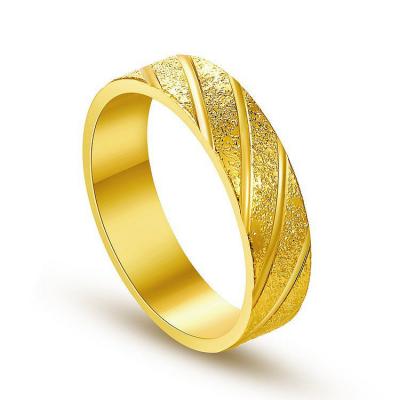 China FAHMI Romantic Fashion Couples Ring Simple Matte Men and Women Sand Gold Ring Jewelry Copper Plated Vietnamese Combination for sale