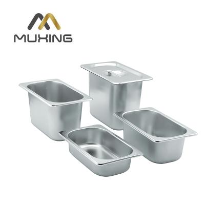 China Eco-friendly 1/4 Size GN Stainless Steel Pans GN Food Pan Gastronorm Container for sale