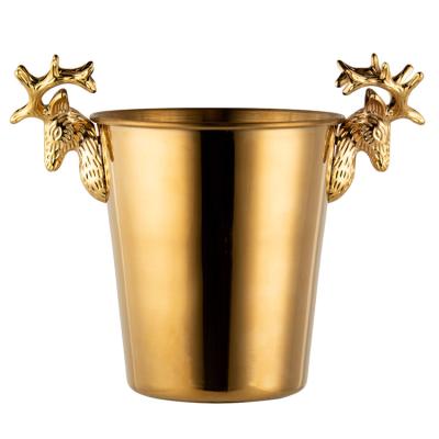 China Viable Bar Ice Bucket Fawn Foot Stainless Steel Ice Bucket Gold Silver for sale