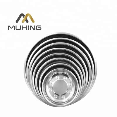 China Stainless Steel Sustainable Soup Dish / Round Food Dish / Deep Dinner Dish for sale