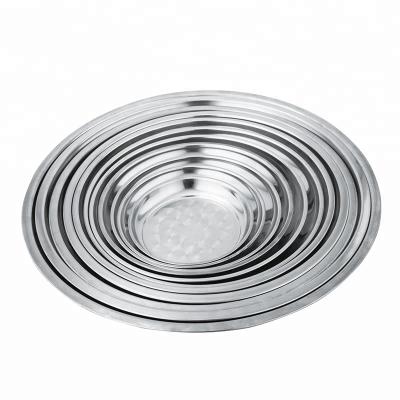 China Stainless Steel Dinner Plate And Sustainable Durable Food Serving Dishes / Tray for sale