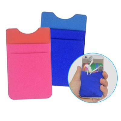 China Microfiber Soft Wallet Mobile Double Layer Credit Card Sleeve Card Holder for sale