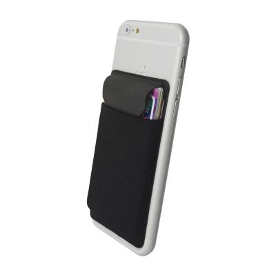 China Custom Logo Flexible Smart Wallet Pocket Soft Sticky With TOP Lycra Phone Pouch Card Holder for sale