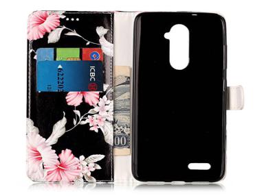 China Telefon-Kasten-Schwarz-Farbe Kratzfestigkeits-PU-Leder-TPU mit Blumen-Drucken für Iphone zu verkaufen