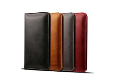 China Red Pu Leather Mobile Phone Wallet Case / Universal 6.0 Inch Huawei Flip Cover for sale