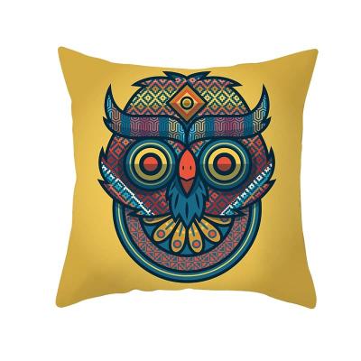 China Custom anti-static high quality super soft canvas home pillowcases outdoor square cushion cover owl mandara cushion cover polyester for sale