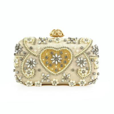 China Lady Evening Handbag Women Clutch Purses with Pearl Diamonds for Wedding Prom Birthday Party Dinner Accessories for sale