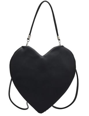 China Lady PU Leather Heart Shape Clutch Bag Handbag Cross - Body Purse Fashion Girls Shoulder Bags for sale