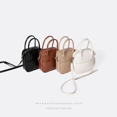 China Lady Fashion Small Bucket Handbag Solid Color Women Handbags Mini Small Ladies Shoulder Bag Casual Messenger Bag for sale