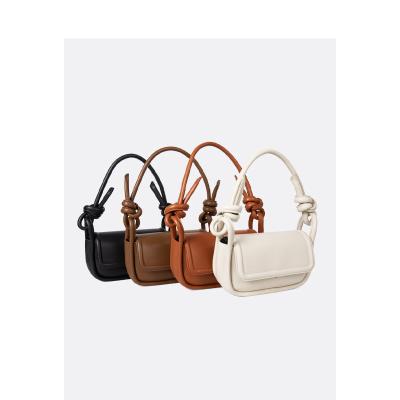 China Lady Hot Sale Simple Style Square Pocket Women2021New Design Tied Purse Solid Color Armpit Bag for sale