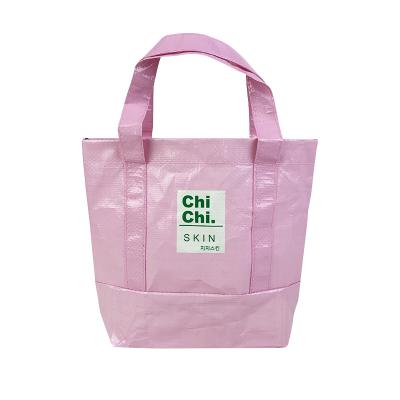 China Pink Lady Lady Pvc Women Cosmetic Bag Large Promotional Gift Woven Shopping Bag Packaging Bag for sale