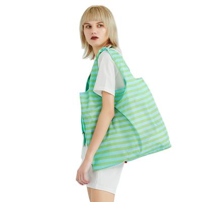 China Colorful and beautiful fashion color environmental protection striped bag recyclable shopping bag handbag for sale