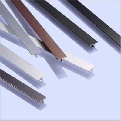 China Decorations Door Sill Edging Bar Decoration Aluminum Strip T Shaped Tile Aluminum Trim For Composite Panel Wall for sale