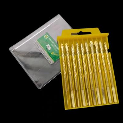 China Glass Tiles 6mm 8mm 10mm Yellow 12mm Tiles Twist Drill Bit Triangular Glass Tile Drill Bit for sale