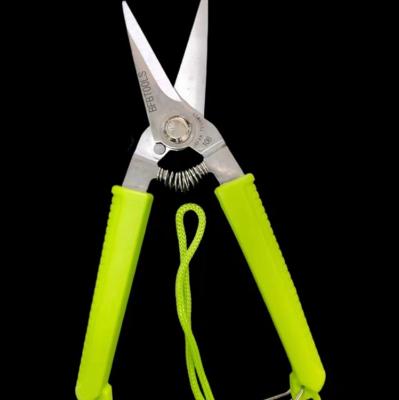 China Hot Sale Anti-Slip Handle Tied Household Stainless Steel Pruning Flower Tree Trimming Pruner Plants Logo Custom Gardening Shears for sale