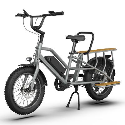 China 7 Speed Aluminium Alloy Frame Electric Delivery Bike voor gezin Dual Battery Fat Tire Te koop