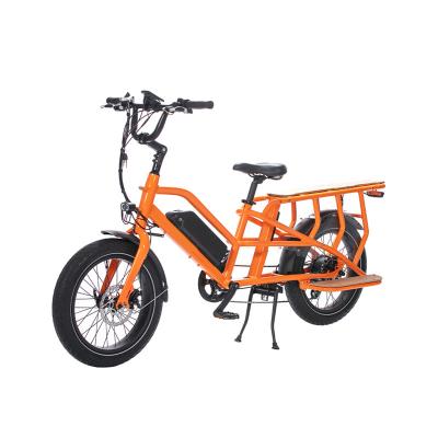 China 36V/250W Motor de tracción media neumático de grasa E-bike para familia DOMANCA 20 pulgadas Bicicleta de carga de doble batería en venta