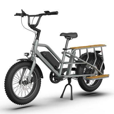 China 36V 13Ah Batería de litio Bicicleta de entrega eléctrica para familia Bicicleta de carga de doble batería de 20 pulgadas en venta