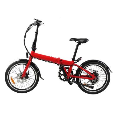 Chine Le plus récent vélo électrique pliant portable rouge avec pneu de neige de 20 pouces et batterie de 48V 13Ah à vendre