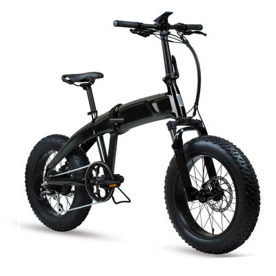 China Bicicleta eléctrica negra de 20 pulgadas con batería de iones de litio de 48V 10.4Ah y neumático de grasa personalizado en venta