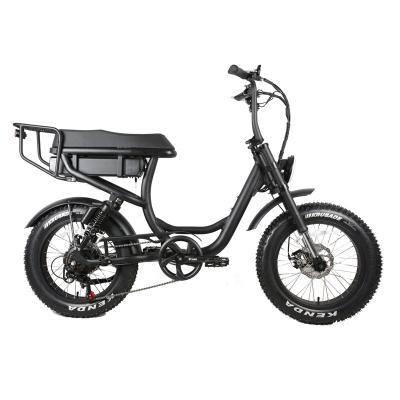 China Liga de alumínio 6061 Quadro 2 assentos 500W 750W Off-road Passo através de 20 polegadas de pneu gordo bicicleta elétrica bicicletas de praia cruzeiros à venda