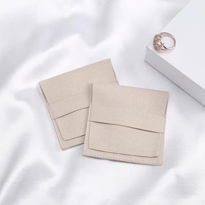 China Custom Microfiber Suede Microfiber Bag Flip Laminated Jewelry Bag Card Case Printed LOGO XM200205 for sale