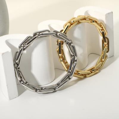 China Environmentally Friendly XM20012 2021 New Women's Alloy Chain Pendant Jewelry Snapping Thick Elastic Chain Bracelet for sale