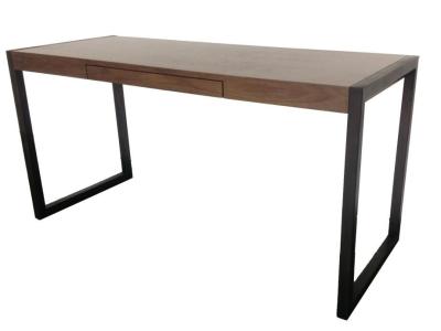 China Wooden black metal base writing desk for hotel bedroom furniture for sale