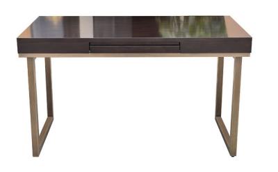 China Metal 5-star luxury walnut dark finish Wooden writing desk for hotel bedroom furniture for sale