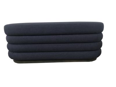 China Fully blue linen fabric upholstery bench/ ottoman/bed bench for hotel bedroom furniture,soft seating for hotel bedroom for sale