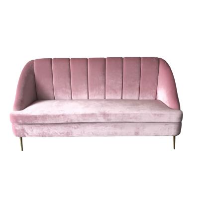 China Wholesale New model pink couch velvet upholstery living room sofa furniture for wedding rental sofa for sale