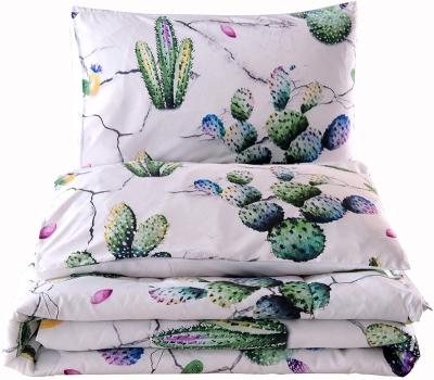 China Factory Folded Well Exotic Cactus , Marble Pattern Printed Ultra Soft Comforter Set for sale