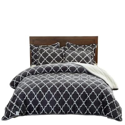 China Folded Super Warm Heavyweight Comforter Set With Printed Flannel Fleece for sale