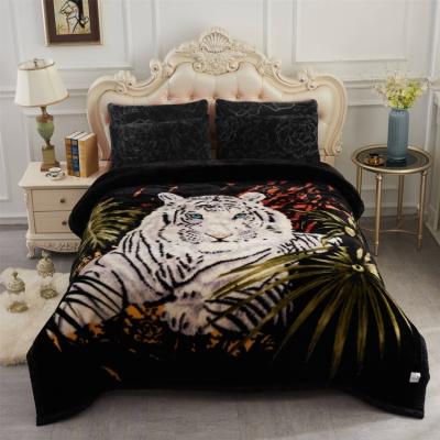 China 2022 luxury heavy animal embossed fleece hot sale disposable raschel blanket for winter for sale