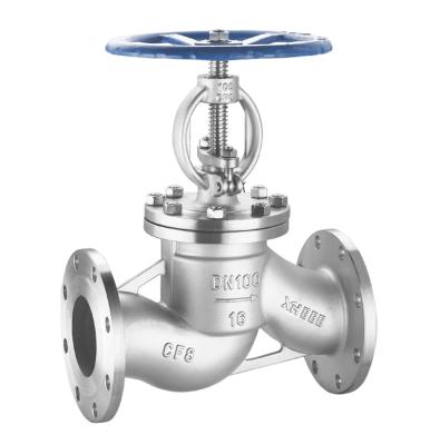 China General Pn16 Cut Out 304 Stainless Steel Angle Steam Oil Water Control Flange Globe Valve for sale