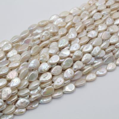 China CLASSIC 11*16mm Baroque Natural White Color Drop Shaped Pearl Strong Light Freshwater Pearl Necklace for sale