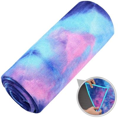 China Eco Friendly Wholesale Compressed Microfabric Non Slip Sports Yoga Mat Towel for sale