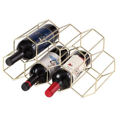 China Metal Wine Rack Free-standing Countertop Wine Rack Wine Storage Rack Buckets, Convertible Coolers & Racks Brown/White/Custom Color Box for sale