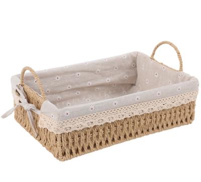 China Minimalist Paper Basket Toy Storage Organizer Multifunctional Rope Storage Basket for sale