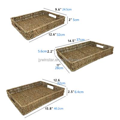 China Sustainable Vegetable Plankton Trays Set For Display Water Hyacinth Basket Tray Display Fruit Household Items for sale