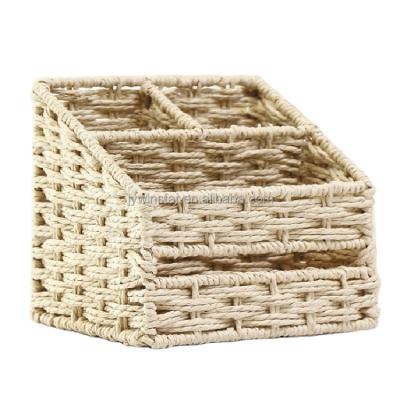 China Large Decoration Straw Folding Woven Baskets For Organization for sale