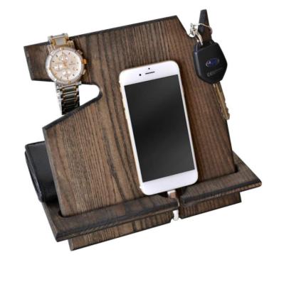 China Adjustable Customized Wood Material Base Mobile Phone Stand Pine Wood Mobile Phone Stand for sale