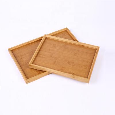 China Hot Sale Country Style Rustic Wooden Trays Bamboo Material Wooden Serving Tray Wholesale for sale