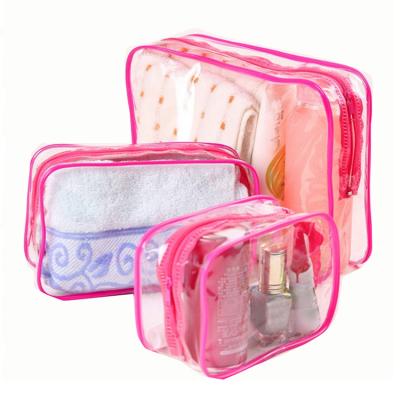 China Transparent Travel Beauty Plastic Makeup Beach Zipper Cosmetic Clear PVC Jelly Bag Square Recyclable for sale