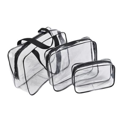 China Wholesale Recyclable Waterproof Travel Makeup Artist Zipper Cosmetic Pvc Clear Bag for sale