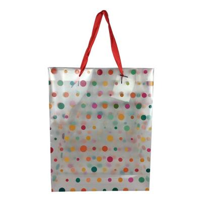 China Custom Printing PVC Handle Shopping Transparent Plastic Bag Recyclable Over Shoulder for sale